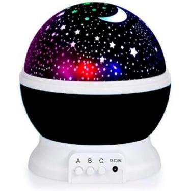 Imagem de Luminária Projetor Estrela Galaxy Star Master, 360°, USB/Pilha, 3 Modos de Projeção (PRETO)
