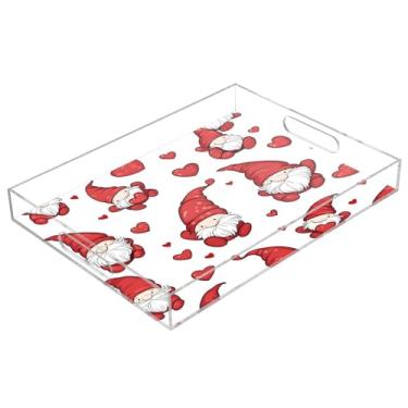 Imagem de STAYTOP Bandeja de servir de acrílico para o Dia dos Namorados, 15,7 x 11,20 cm, bandejas decorativas à prova de derramamento, organizador de bancada para café da manhã, chá, comida, maquiagem