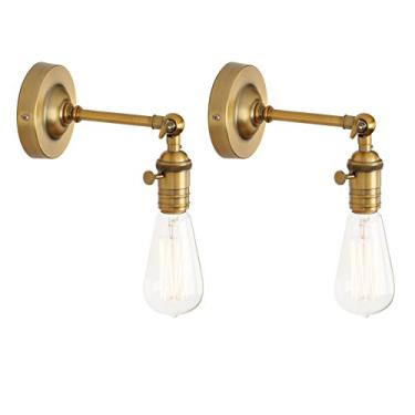 Imagem de Luminária de parede LED, 2 conjuntos de apliques de metal estilo loft para bar, café, corredor e cozinha (cromado)