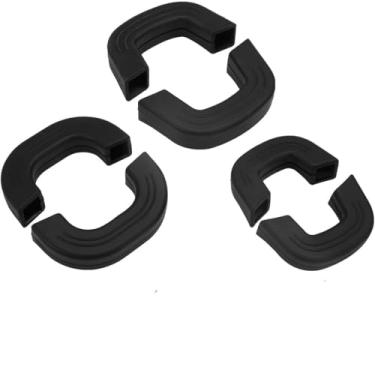 Imagem de 3 pares de alças de silicone, 3 tamanhos diferentes de suporte de alça de assistência, suportes de alça de panela de silicone, protetor térmico de alça de panela, para ajudar Na cozinha, (Preto)