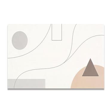 Imagem de LKXGRRSFG Arte em tela minimalista de design calmo: Serenidade tons neutros grande área em branco para decoração de espaço calmo 11,20 x 45 cm sem moldura