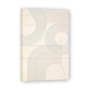 Imagem de Arte em tela minimalista de espaço em tons claros: Serenidade tons neutros grande área em branco para decoração de espaço calmo 19 x 30 cm emoldurada