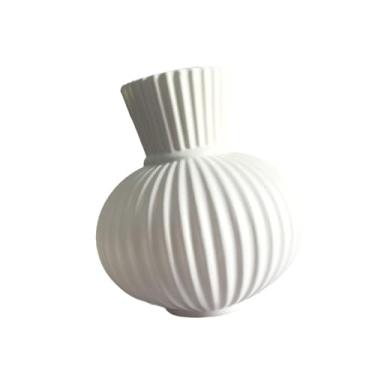 Imagem de Ｂｅｓｇａ Vaso decorativo com arranjo moderno de flores secas para festa de Ano, entrada, mesa de centro e sala de estar, White M