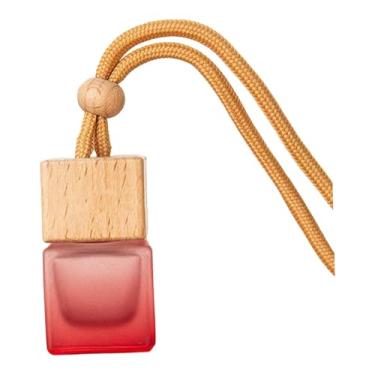 Imagem de Ｂｅｓｇａ Frasco difusor de aromatizador de carro para pendurar, frasco de perfume, 8ml, de vidro vazio para óleo essencial, pingente para decoração de carro e, Vermelho