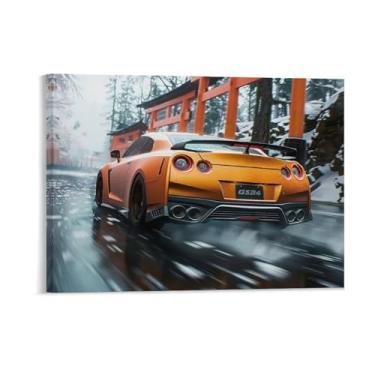Imagem de HouLaiZhe Drift Sports R35 Jdm Car Cool Posters Tela Estética Decoração de Quarto Pintura de Parede Impressões Sala de Galeria Decoração de Parede para Quarto Sala de Estar Escritório 18 x 24