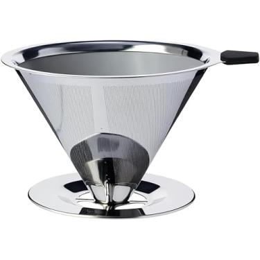 Imagem de Coador Filtro de Café 103 Inox Reutilizável Grande 14,5 X 12,4 X 8cm Sustentável Durável Fácil de Limpar Premium