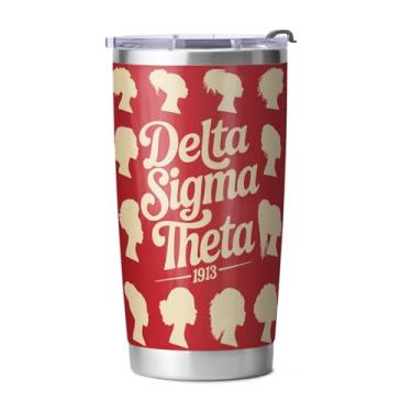 Imagem de BBGreek Delta Sigma Theta Sorority Paraphernalia - Fornecedor oficial - Copo de sublimação isolado de aço inoxidável de 590 ml - Silhueta