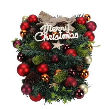 Imagem de aqxreight Arranjo de Exibição de Guirlanda de Lágrima de Abeto Artificial Criativo e Espumante de Natal para Janela de Porta