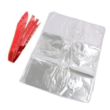 Imagem de Eujgoov Sacos de Doces Transparentes Com Fita de Padrão de Coração Branco, 100 Unidades de Sacos de Plástico OPP para Lembrancinhas de Festa de Casamento, Embalagens de Lanches de Biscoitos