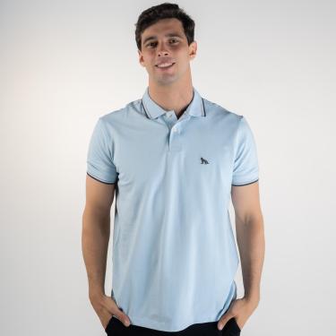 Imagem de Camisa Polo Acostamento Piquet Frisos Azul Claro-Masculino