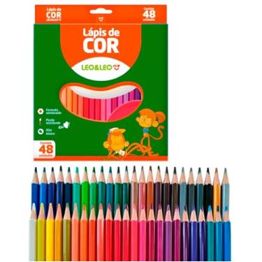 Imagem de 48 Lapis de Cor Leo & Leo Premium Sextavado Ponta Resistente