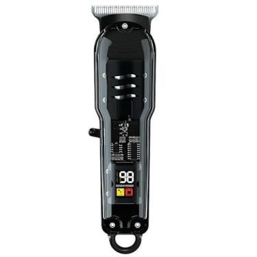 Imagem de Máquina De Cortar Cabelo Profissional Smart Lcd Barbeador Elétrico Transparente Sem Fio Para Homens(Preto)