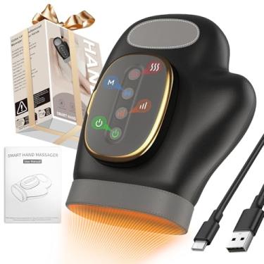 Imagem de YNSZAS Massageador de mão profissional com terapia de compressão térmica, 3 massagens 4 temperaturas 5 luvas de compressão para alívio da dor, artrite e circulação de neuropatia do túnel do carpo