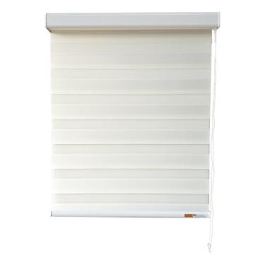 Imagem de GHV Persianas zebra com fio para janelas escurecimento de ambientes com privacidade de camada dupla para casa e escritório (branco bege, 89 cm (L) x 183 cm (A))
