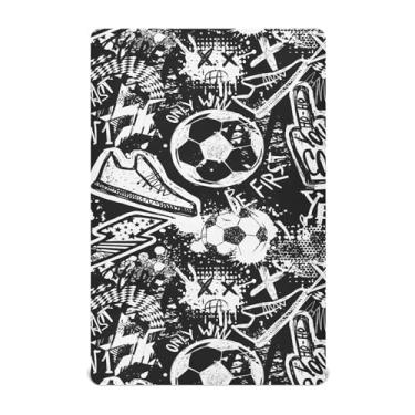 Imagem de Jogo de lençol com elástico abstrato para berço esportivo de futebol infantil respirável 99 x 68 cm