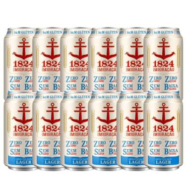 Imagem de Kit 12 Cerveja Imigração 1824 Lager Zero Carbo Zero Glúten 350ml