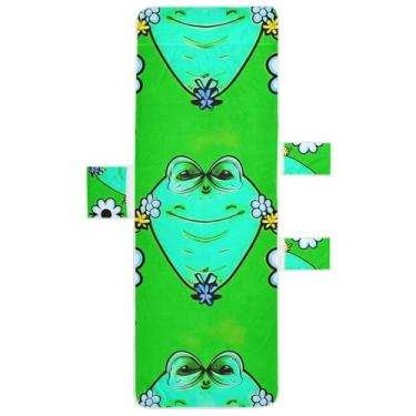 Imagem de Green Funny Aliens Chaise Lounge Toalhas de cadeira de praia toalhas de cadeira com bolsos espreguiçadeira de verão 85 x 76 centímetros