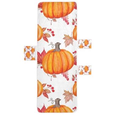 Imagem de Abóboras Aquarela Outono Chaise Lounge Cadeira Toalha Toalha de Praia Piscina Toalha com Bolsos Espreguiçadeira de Piscina Externa 215,9 cm x 76,2 cm