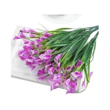 Imagem de Buquê De Lírios Calla Artificiais De 33cm 1/3/5PCS Flores Falsas Para 