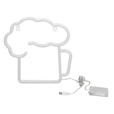 Imagem de Naroote Sinais de Cerveja de Néon à Prova D'água USB Alimentado por Bateria Sinal de Barra Fácil de Pendurar para Decoração de Parede, Material ABS, Tamanho de 8,7 "para Eventos de Festas de Bares de Restaurantes