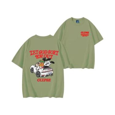 Imagem de Camiseta Unissex De Manga Curta Hip Hop Clipse Let God Sort Em out Y2K