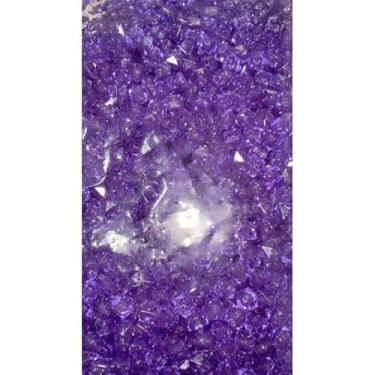 Imagem de Miçanga Cristal Acrílico 8mm Cubo Quadrado 500g Transparente para Artesanato e Bijuteria (Violeta 093)