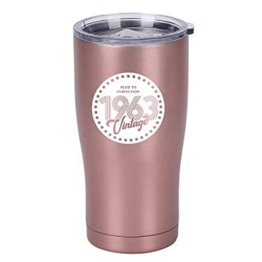 Imagem de NUI LIVING Vintage 1963 Presentes de Natal de 60 anos para mulheres e homens copo isolado de aço inoxidável - 60 anos presentes 590 ml Melhor presente de Natal para mãe, pai, esposa, marido, tia, avó