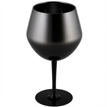 Imagem de Taça Térmica Inox 550ml - 2 em 1 Copo e Taça, Gelo 2.5 horas, Gin Vinho e Drinks (Preto)