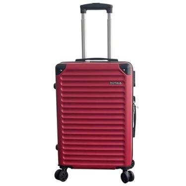 Imagem de Mala de Bordo ABS 10kg 17” a 21” Polegadas Mala de Viagem com Rodinhas 360° Cadeado Código (Vinho-21"(14-15KG))