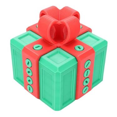 Imagem de fosa Caixa DE Presente IRRITANTE – Presente DE Pegadinha DE Natal, Caixa DE Quebra-cabeça Complicada e Impossível DE Abrir Com Chave para Adultos, Elefante Branco Engraçado e (Vermelho + Verde)