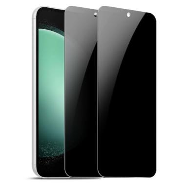 Imagem de DIACUBE Pacote com 2 protetores de tela de privacidade para Samsung Galaxy S23 FE [anti-espião de 27°] Filme PET revestido de vidro duplo 9H ultrafino 【Sensor de impressão digital não funciona com um