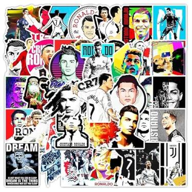 Imagem de Adesivos de garrafa de água para meninos, 52 peças, adesivos de jogador de futebol para adultos, meninos, meninas, adolescentes, vinil impermeável, adesivo de futebol para garrafa de água, laptop