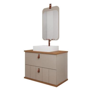 Imagem de Gabinete de Banheiro Milano 80 com Espelho Monet Cappuccino/Freijo - M