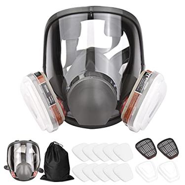 Imagem de Tianzo Respirador facial reutilizável Capa completa de rosto 16 em 1 Capa de gás Respirador de vapor orgânico amplo campo de visão para máquina de pintura, polimento, solda e outras proteções de traba