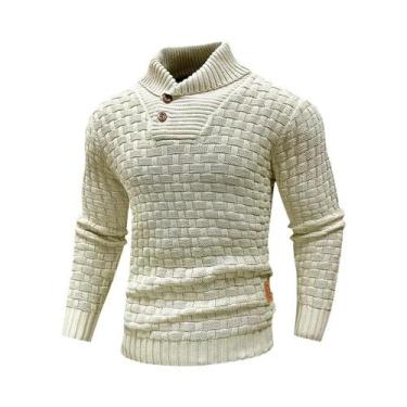 Imagem de Suéter Masculino De Inverno De Manga Longa Com Gola Redonda, Quente, M