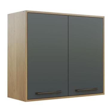 Imagem de Armário Aéreo para Cozinha Áustria Cinamomo Grafite - Valdemóveis - VA