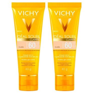 Imagem de Vichy Idéal Soleil Clarify Kit com 2 Unidades – Protetor Solar Facial com Cor FPS60 - Clara Kit-Unissex