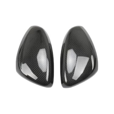 Imagem de 2 pçs capa de proteção do espelho retrovisor do carro guarnição espelho lateral cobre acessórios compatível com peugeot 2008 2014-2019(Black carbon)