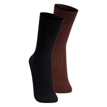Imagem de Kit com 2 Pares de Meias Social Lupo 1795-004 Colorido, Marrom