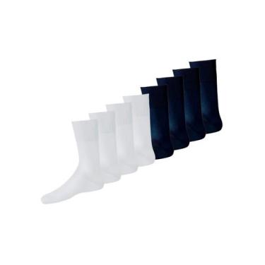 Imagem de Kit com 8 Pares de Meias Social Lupo 1100-011/049 Colorido, Branco, 37