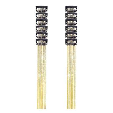 Imagem de KiBcsLic 12x Apliques de Cabelo Brilhantes e Resistentes ao Calor, 50cm, com Mechas Cintilantes, Ideais para Lembrancinhas, Casamentos, Fantasias e Shows, Ouro