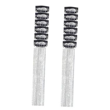 Imagem de oshhni Conjunto de 12 acessórios de cabelo com glitter brilhante de 50 cm, perfeitos para lembrancinhas de casamento e festas temáticas, Prata