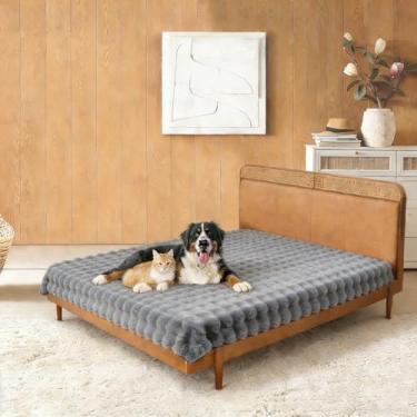 Imagem de Capa de cama de cachorro à prova d'água, cobertor macio de pelúcia para animais de estimação com parte traseira antiderrapante para cama, sofá, protetor de móveis para cães e gatos pequenos, médios e