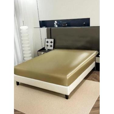 Imagem de Lençol Avulso Com Elástico Casal King Cetim Seda Alto Brilho - Confecc