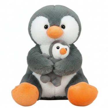 Imagem de Pelúcia Pinguim com Filhote Pelúcia Fofa Presente Carinhoso Infantil e Decoração