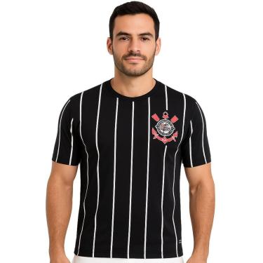 Imagem de Camisa Corinthians Dry Preta e Branca-Masculino