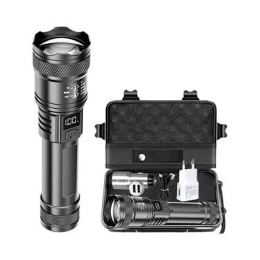 Imagem de Lanterna LED De Alta Potência 300000LM Tática Recarregável Por USB Com