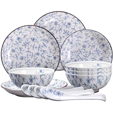 Imagem de Conjunto de jantar de cerâmica, cozinha e serviço de jantar, luxuoso, conjunto de utensílios de jantar, salada, apitizador, prato de sobremesa, tigelas, o melhor presente para a família e amigos