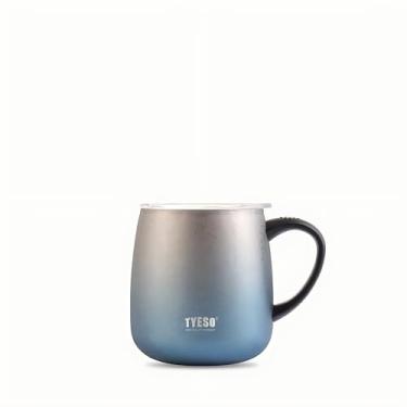 Imagem de TYESO - Copo Térmico 473ml de Aço Inoxidável, Caneca de Café com Cores Gradientes, adequado para Trabalho de Escritório, leitura e estudo.(Azul)