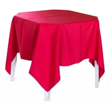 Imagem de Kit com 10 Toalhas de Mesa Quadrada Oxford 1.50x1.50m - 4 Cadeiras, Ideal para Festa, Buffet e Restaurante, Resistente e Prática (PINK)